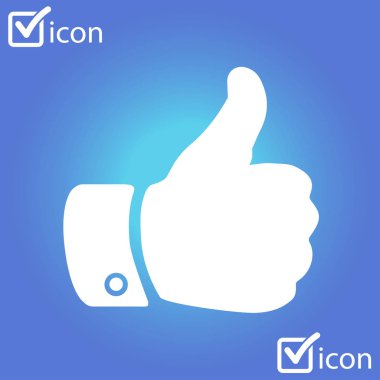 Simge gibi. El parmak tabela. Sembol başparmak. Düz tasarım stili. 