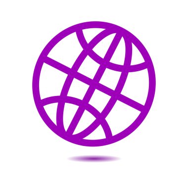 Küre simgesi. Düz tasarım.