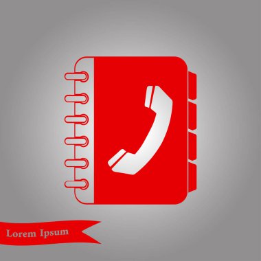 Telefon Rehberi düz simgesi. Düz tasarım stili.