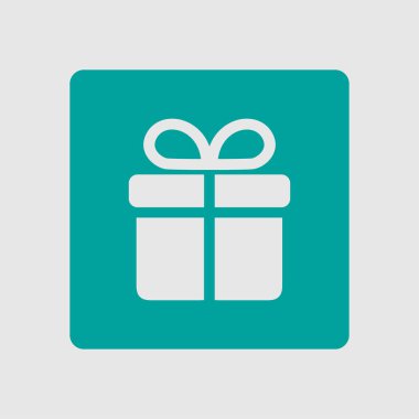 Hediye kutusu simgesi. vektör illüstrasyonu