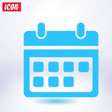 Vektör takvim simgesini, düz tasarım stili