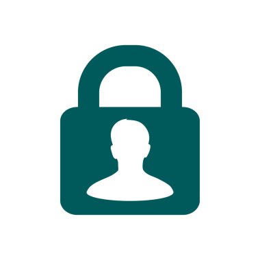 Kullanıcı oturum açma kimlik doğrulama simgesi. Düz tasarım stili. Vektör Eps10.