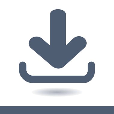 Simgesini indirin. Düğme yükleyin. Düz stil.