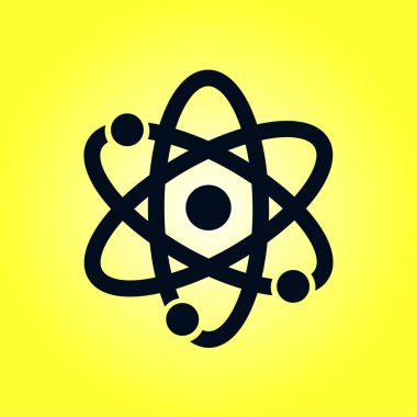 Atom işareti simbol. Atom parçası simgesi.