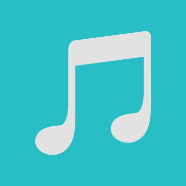 Müzik Not simgesi. Müzik simgesi. Düz tasarım stili.