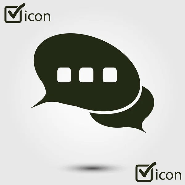 Chatta Platta Icon Badge Diskussion Dialog Korrespondens Karaktär — Stock vektor