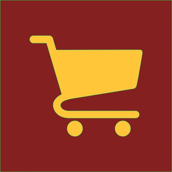 Icono Plano Carta Compras — Vector de stock