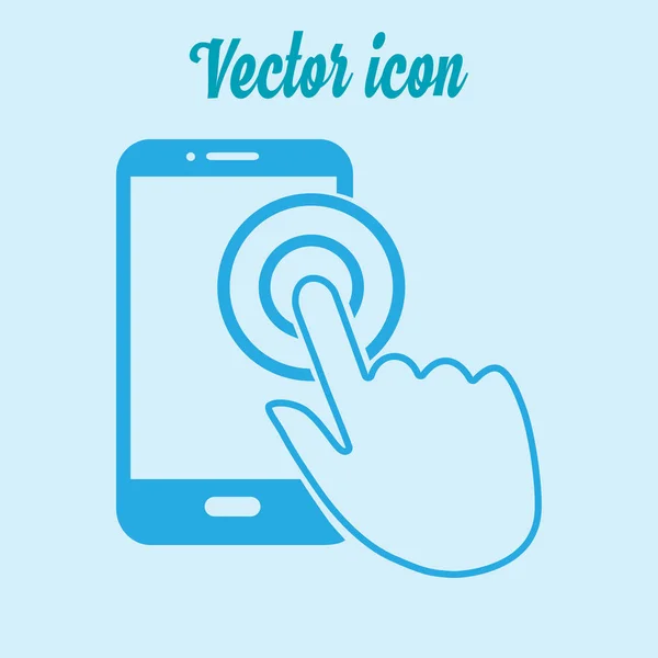 Touchscreen Smartphone Zeichen Symbol Zeiger Symbol Flachen Design Stil Vektor — Stockvektor