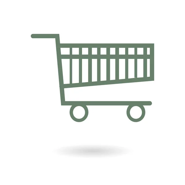 Icono Plano Carta Compras — Vector de stock