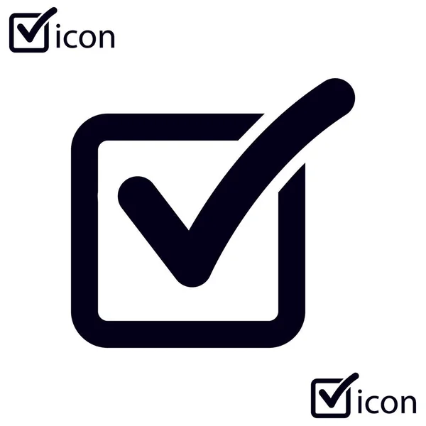 Lista Verificación Icono Botón Marca Verificación Signo Casilla — Vector de stock