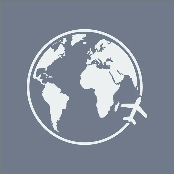 Flugzeug Ikone Reisen Reise Die Welt — Stockvektor