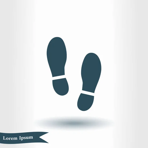 Black Imprint Soles Shoes Icon Flat Design Style — Stock Vector