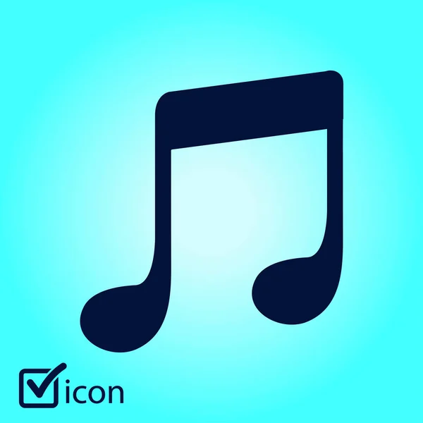 Icono Nota Musical Símbolo Musical Estilo Diseño Plano — Vector de stock