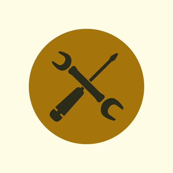 Ремонтная Икона Сервис Sigl Инструменты Поют Плоский Дизайн — стоковый вектор