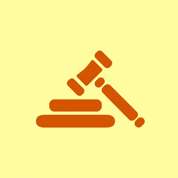 Auction Hammer Simbol Law Judge Gavel Icon Flat Design Style — Stock Vector