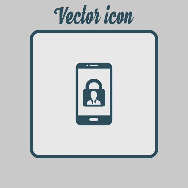 Icono Del Concepto Seguridad Internet Símbolo Identificación Protección Pantalla Móvil — Vector de stock