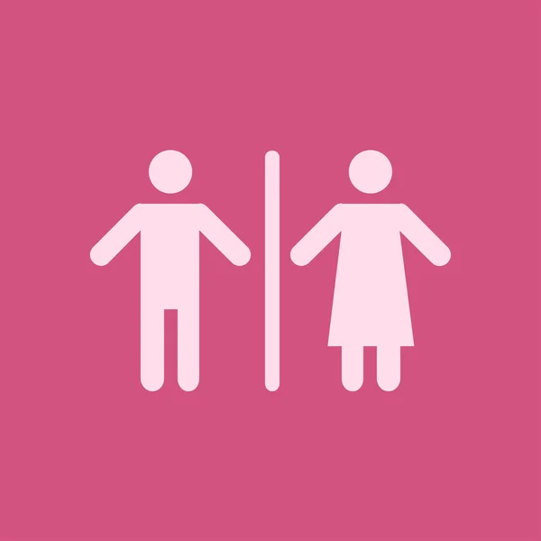 Ícone Sinal Símbolo Sanitário Casa Banho Masculina Feminina Design Plano — Vetor de Stock