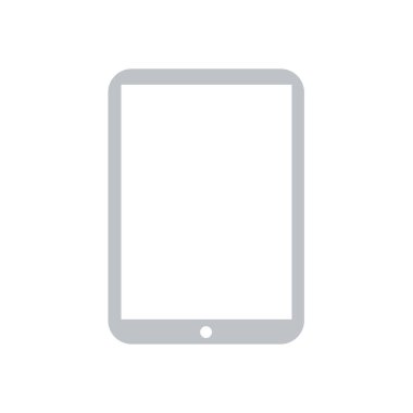 Modern dijital tablet Pc simgesi. Düz tasarım simgesi. EPS 10 vektör.