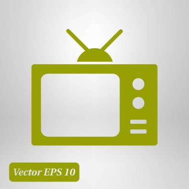 TV simgesi. Düz tasarım stili. Vektör Eps 10. 