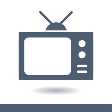 TV simgesi. Düz tasarım stili. Vektör Eps 10. 