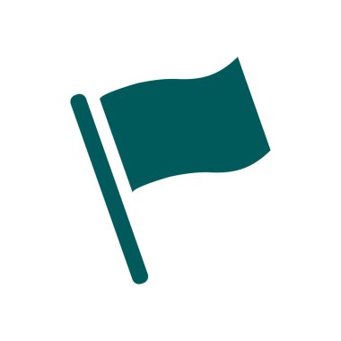 Bayrak simgesi. Yer belirleyici sembol. Düz tasarım biçimi.