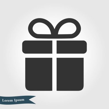 Hediye kutusu simgesi. vektör illüstrasyonu