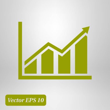 Infographic. Grafik simgesini. Büyüyen grafik erkek.