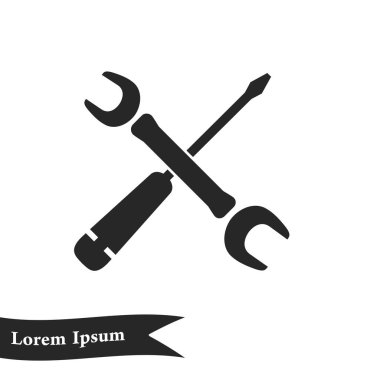 Onarım simgesi. Hizmet erkek. Araçlar singn. Düz tasarım stili.