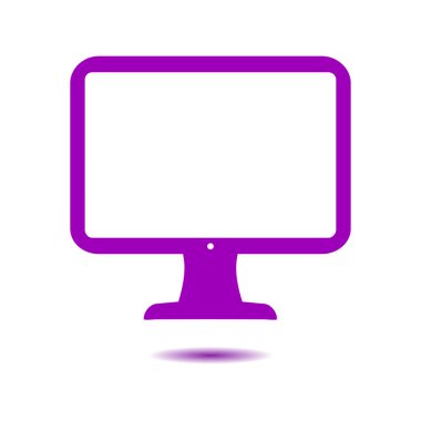bilgisayar ekran işareti simgesi. Monitör simgesi. Düz tasarım stili.