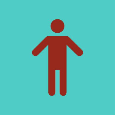 İnsan erkek işaret simgesi. Erkek Sembolü. Erkekler tuvaleti. Düz stil. EPS 10.