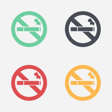 Duman bir simge yoktur. Sigara sembolü durdurmak. Vektör çizim. Filter-Tipped sigara. Halka açık yerlerde simgesi. 