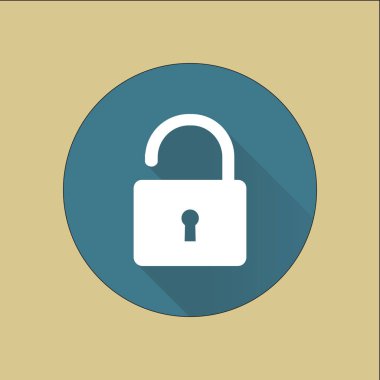 Simgesini kilidini. Düz tasarım stili. Vektör Eps10 