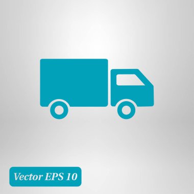 Teslimat kamyonu işareti simgesi. Kargo van sembolü. Sevk irsaliyelerini ve ücretsiz teslim. Düz stil. Vektör Eps 10.