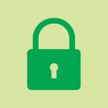 Kilit simgesi. Düz tasarım tarzı. Vektör EPS10.