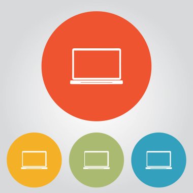 dizüstü bilgisayar kutsal kişilerin resmi, düz tasarım stili, vektör Eps 10, vektör çizim 