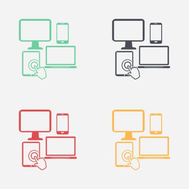 Elektronik Cihazlar. Akıllı telefon bilgisayar tablet netbook simbol.