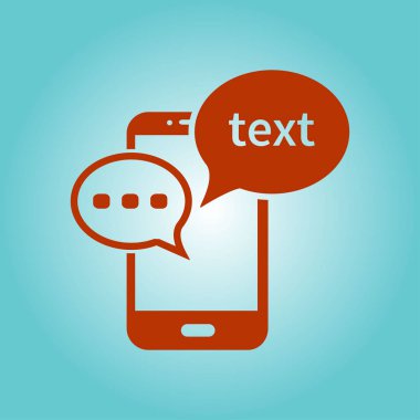Mobil sohbet simgesi. Cep telefonu Web sohbet ve iletişim temsil eden.