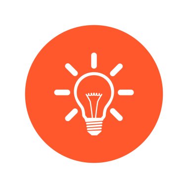 Işık lamba işareti simgesi. Fikir ampul simgesi.