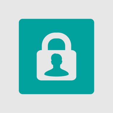 Kullanıcı oturum açma kimlik doğrulama simgesi. Düz tasarım stili. Vektör Eps10.