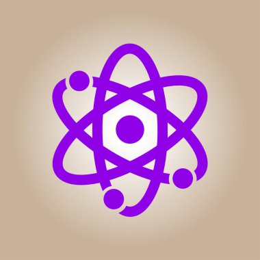 Atom işareti simbol. Atom parçası simgesi.