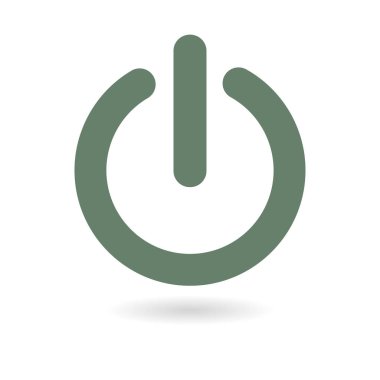 Güç işareti simgesi. Düz tasarım stili.  