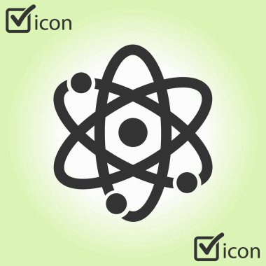 Atom işareti simbol. Atom parçası simgesi.