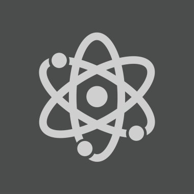 Atom işareti simbol. Atom parçası simgesi.