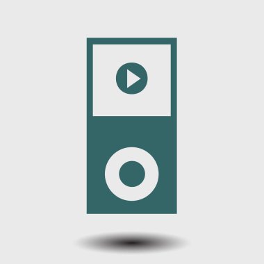 taşınabilir kitle iletişim araçları oyuncu simgesi. düz tasarım stili. vektör eps 10.