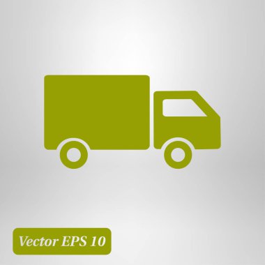 Teslimat kamyonu işareti simgesi. Kargo van sembolü. Sevk irsaliyelerini ve ücretsiz teslim. Düz stil. Vektör Eps 10.