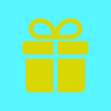 Hediye kutusu simgesi. vektör illüstrasyonu