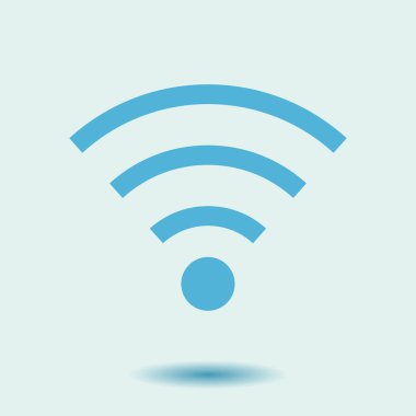 WiFi sembolü. Vektör kablosuz ağ kutsal kişilerin resmi. Düz tasarım