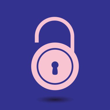 Simgesini kilidini. Düz tasarım stili. Vektör Eps10 