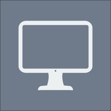 bilgisayar ekran işareti simgesi. Monitör simgesi. Düz tasarım stili.