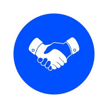 El sıkışma işareti simgesi. Başarılı iş sembolü. Düz tasarım stili.